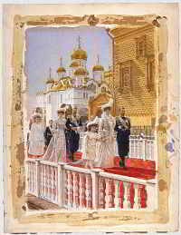 Shestvie imperatorskoy familii iz Bolshogo Kremlevskogo dvorca v Uspenskiy sobor 30 marta 1903 goda intro